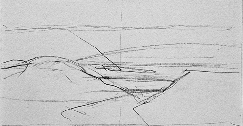 Kilauea Iki Crater Drawing, 4" x 8 1/8", pencil on paper, 2016. Kilauea Iki Crater Drawing, 4" x 8 1/8", pencil on paper, 2016.